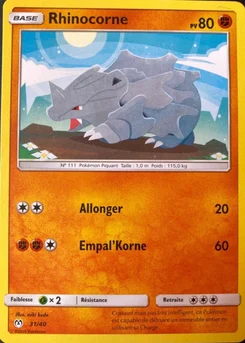 Rhinocorne 31/40 Collection McDonald's 2019