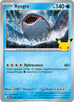 Kyogre 019/128 30ᵉ Anniversaire