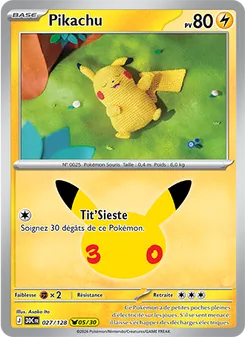 Pikachu 027/128 30ᵉ Anniversaire