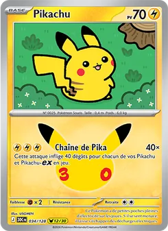 Pikachu 034/128 30ᵉ Anniversaire