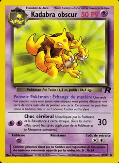 Kadabra obscur 39/82 Team Rocket