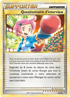 Questionnaire d'interview 79/95 L'appel des Légendes