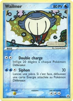 Wailmer 69/92 EX Créateurs de légendes