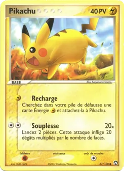 Pikachu 57/108 EX Gardiens du Pouvoir