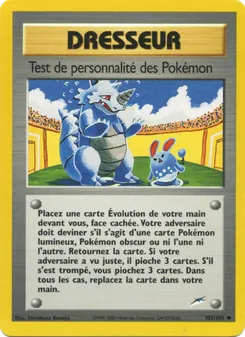 Test de personnalité des Pokémon 102/105 Neo Destiny