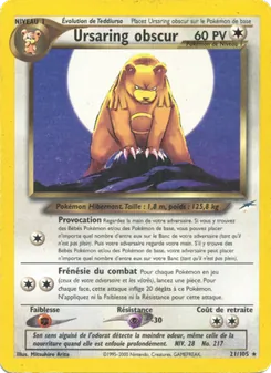 Ursaring obscur 21/105 Neo Destiny