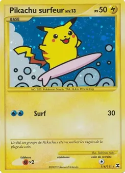 Pikachu surfeur Niv. 13 114/111 Rivaux Émergeants