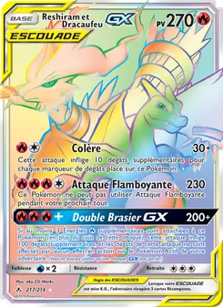 Reshiram et Dracaufeu GX 217/214 Alliance Infaillible