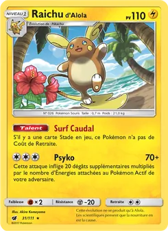 Raichu d’Alola 31/111 Invasion Carmin