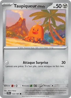 Taupiqueur d'Alola 122/191 Étincelles Déferlantes