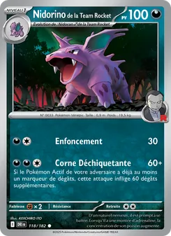 Nidorino de la Team Rocket 118/182 Rivalités Destinées