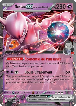 Mewtwo-ex de la Team Rocket 216/225 SVP Black Star Promos