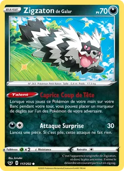 Zigzaton de Galar 117/202 Épée et Bouclier