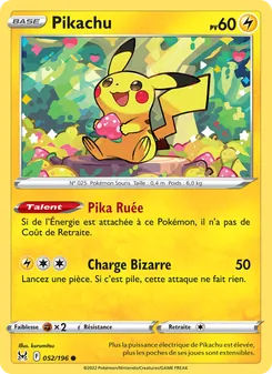 Pikachu 052/196 Origine Perdue