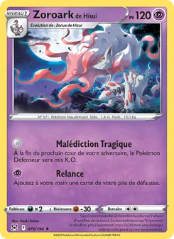 Zoroark de Hisui 076/196 Origine Perdue