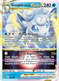 Goupix d'Alola VSTAR 034/195 Tempête Argentée