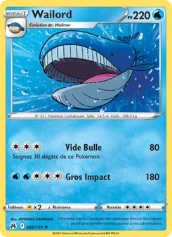 Wailord 032/159 Zénith Suprême