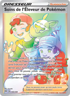 Soins de l'Éleveur de Pokémon 195/189 Ténèbres Embrasées