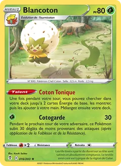 Blancoton 16/203 Évolution Céleste